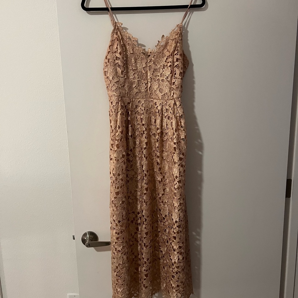ASTR the label lace a line midi dress